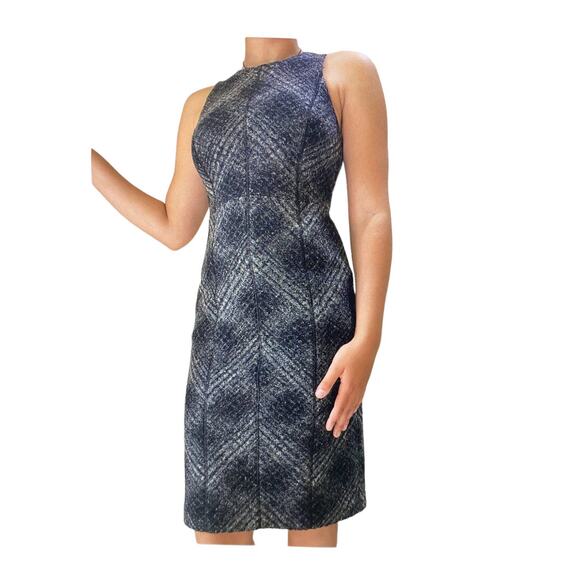 Banana Republic Wool-Blend Sheath Dress 2 Petite- lined, gray - Picture 1 of 9